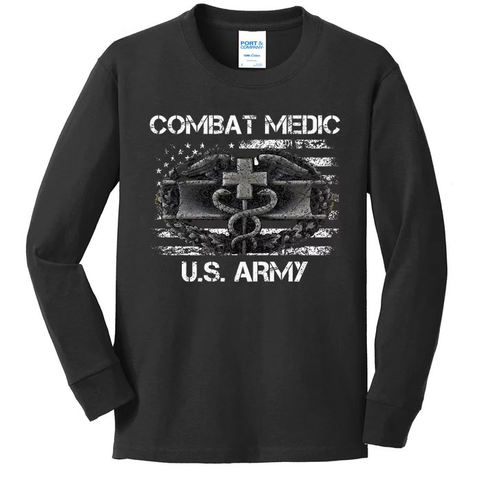 Army Combat Medic Veteran Gift For U.S A.R.M.Y. Kids Long Sleeve Shirt