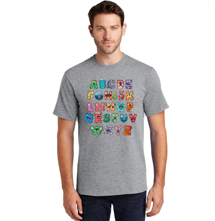 ABC Cute Monster Alphabet Halloween Teacher Costume Tall T-Shirt