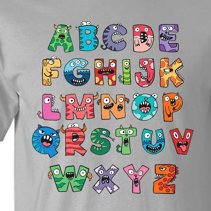 ABC Cute Monster Alphabet Halloween Teacher Costume Tall T-Shirt