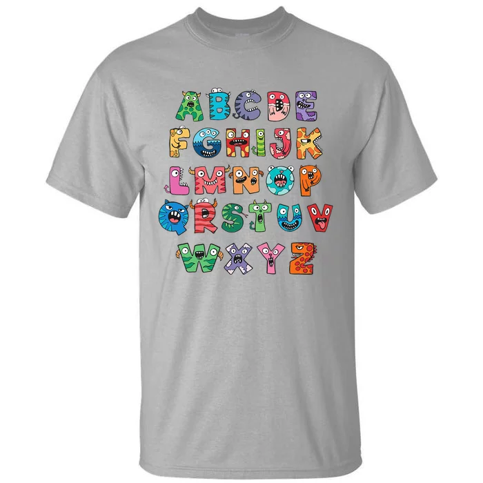 ABC Cute Monster Alphabet Halloween Teacher Costume Tall T-Shirt