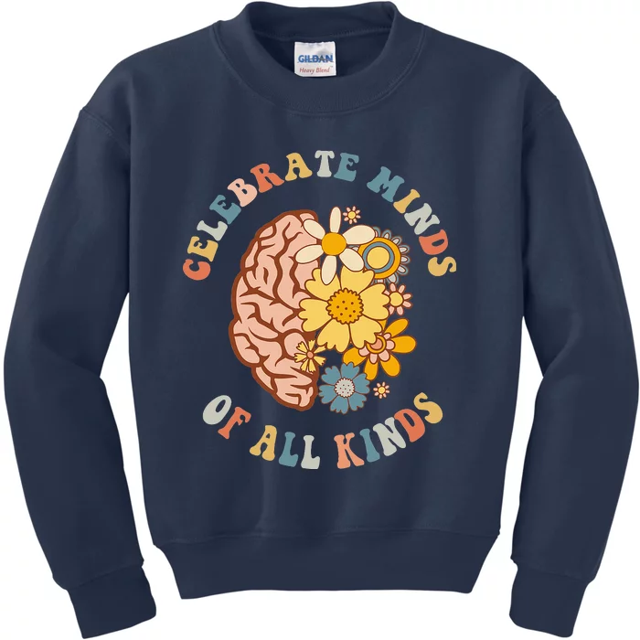 Autism Celebrate Minds Of All Kinds Neurodiversity Kids Sweatshirt