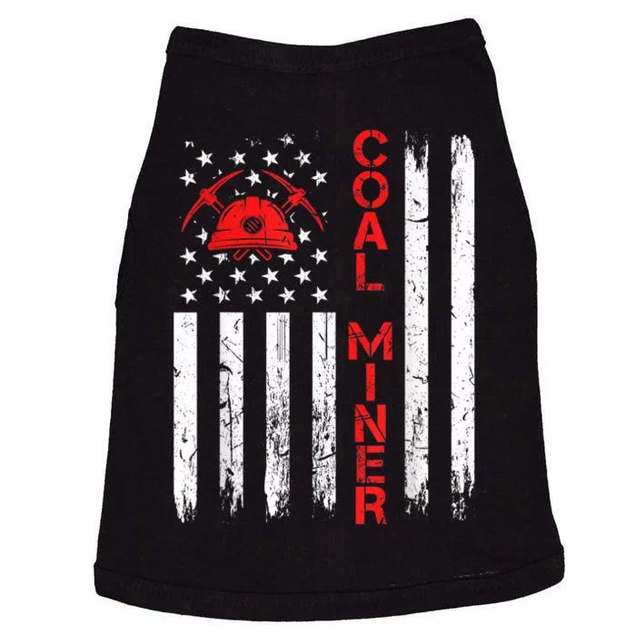 American Coal Miner USA Flag Tough Worker Doggie Tank