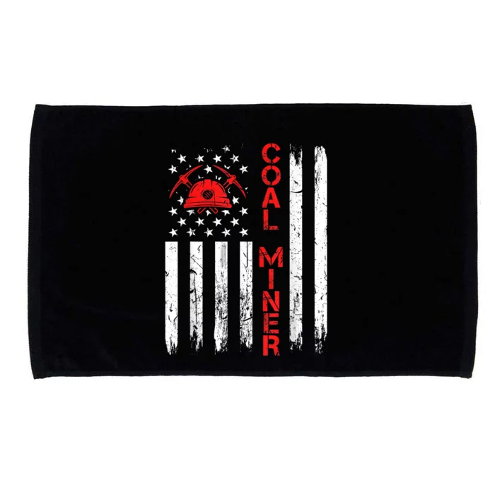 American Coal Miner USA Flag Tough Worker Microfiber Hand Towel