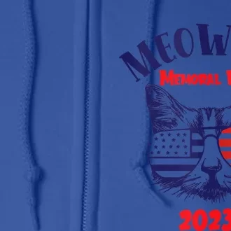 America Cat Memorial Day Design Gift Full Zip Hoodie