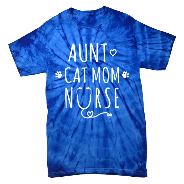 Aunt Cat Mom Nurse Gift Tie-Dye T-Shirt