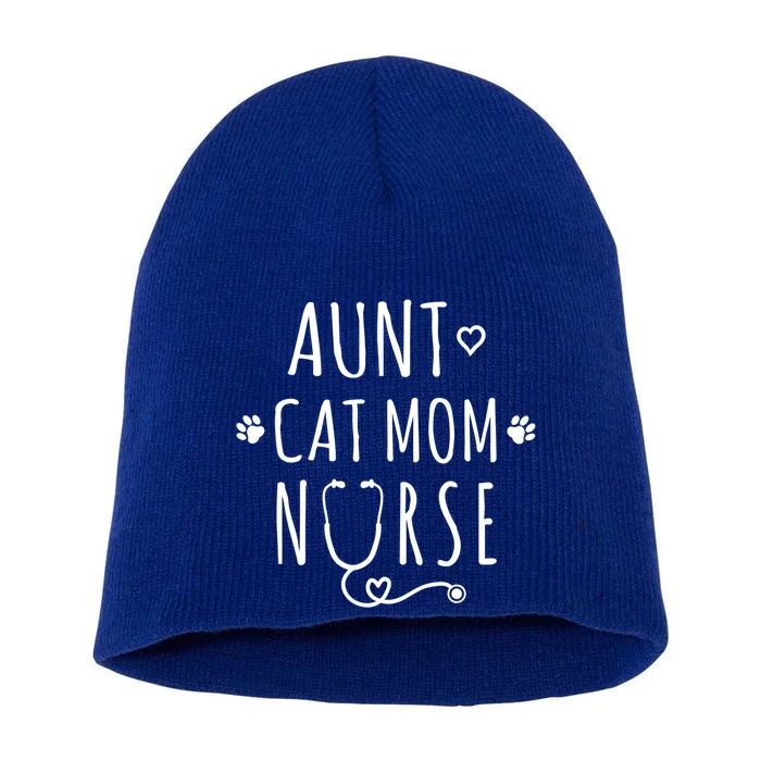 Aunt Cat Mom Nurse Gift Short Acrylic Beanie