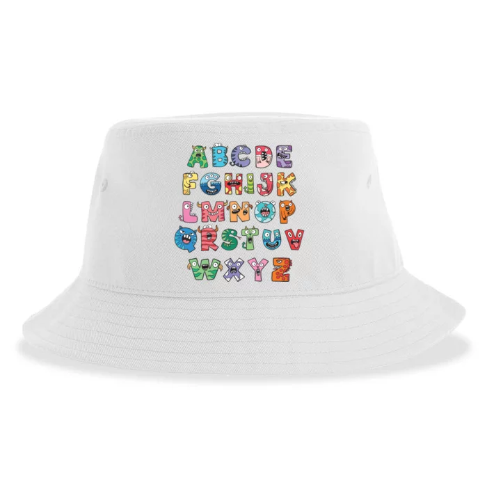 Abc Cute Monster Alphabet Halloween Teacher Costume Kids Sustainable Bucket Hat