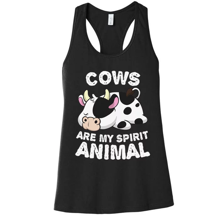 Anime Cows My Spirit Animal Gifts for Animal Lovers cute design is a perfect gift if you love cows. Get this funny cows clothes for Birthday gift, Christmas gift or Anniversary gift for any cows lover. Women's Racerback Tank