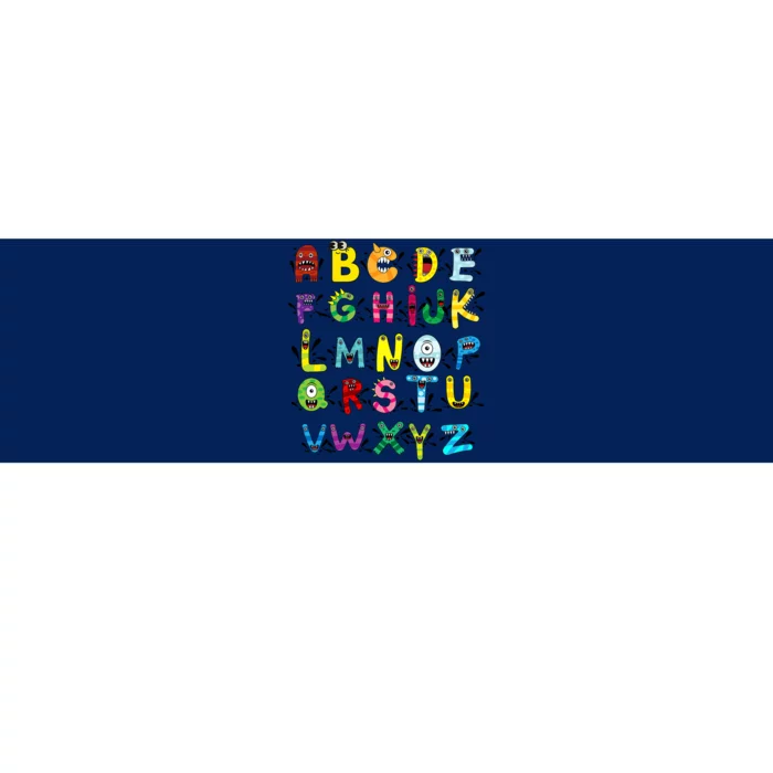 Abc Cute Monster Alphabet Halloween Teacher Costume Bumper Sticker