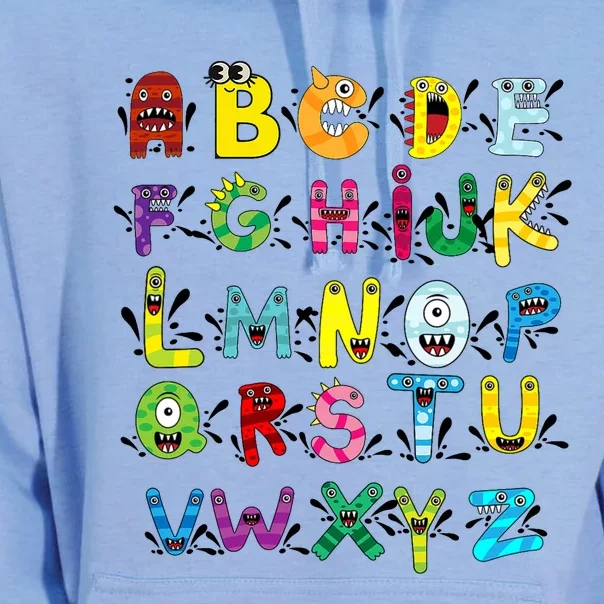 Abc Cute Monster Alphabet Halloween Teacher Costume Unisex Surf Hoodie