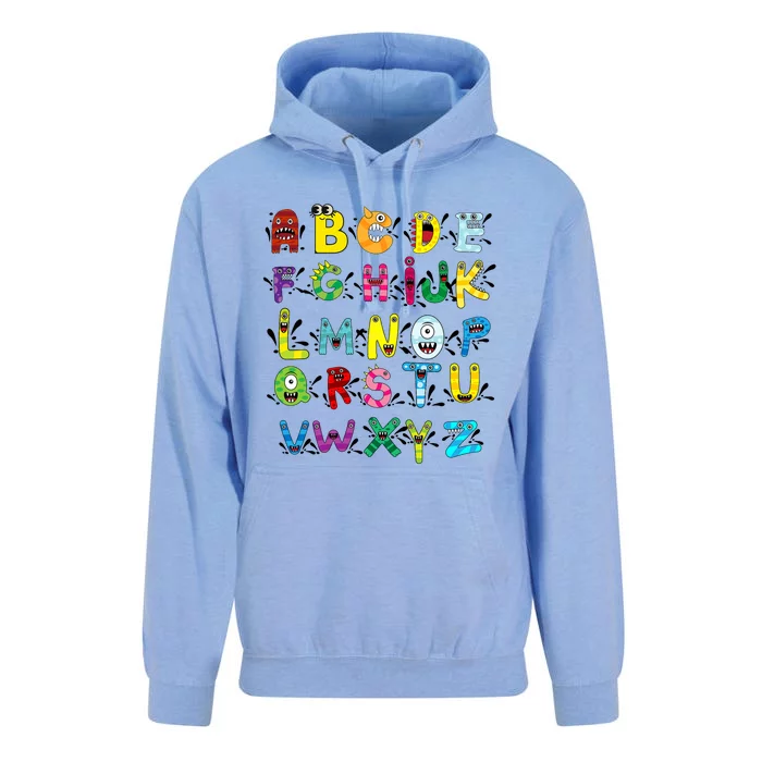 Abc Cute Monster Alphabet Halloween Teacher Costume Unisex Surf Hoodie