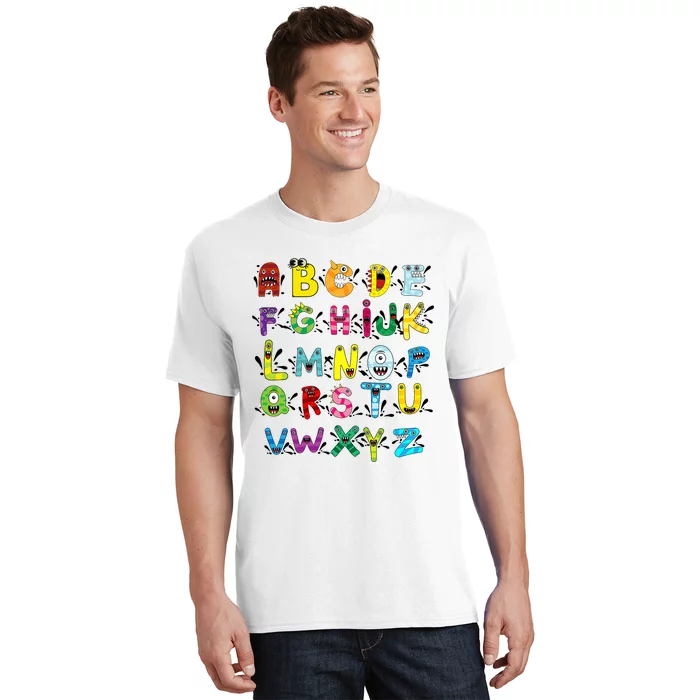 Abc Cute Monster Alphabet Halloween Teacher Costume T-Shirt