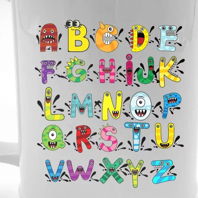 Abc Cute Monster Alphabet Halloween Teacher Costume Front & Back Beer Stein