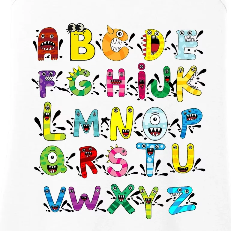 Abc Cute Monster Alphabet Halloween Teacher Costume Ladies Essential Tank