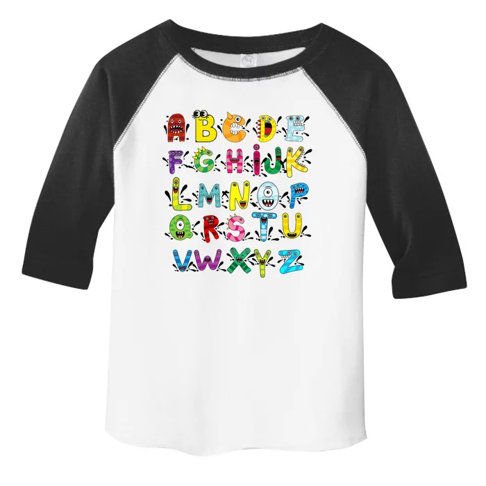 Abc Cute Monster Alphabet Halloween Teacher Costume Toddler Fine Jersey T-Shirt