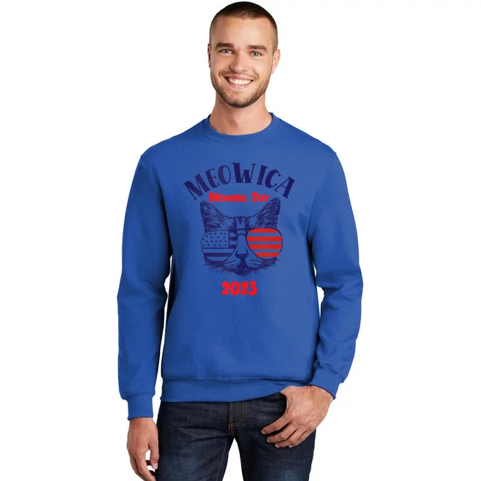 America Cat Memorial Day Design Gift Tall Sweatshirt