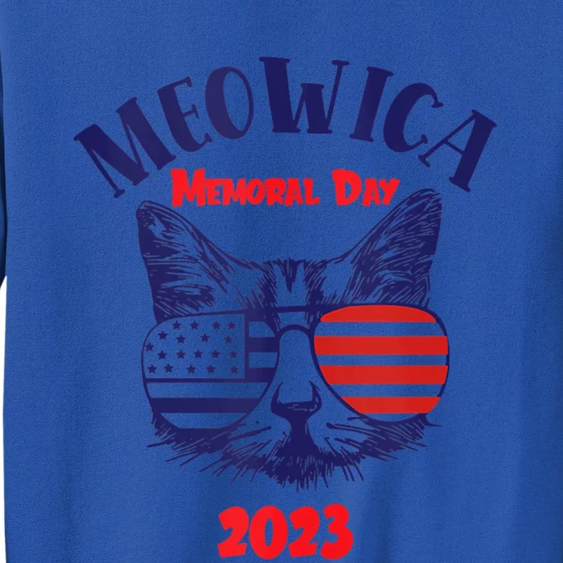 America Cat Memorial Day Design Gift Tall Sweatshirt