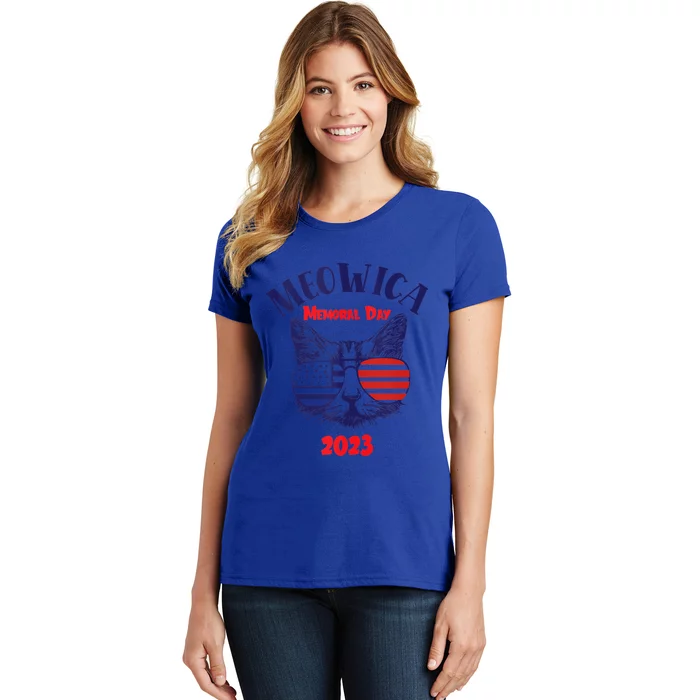 America Cat Memorial Day Design Gift Women's T-Shirt