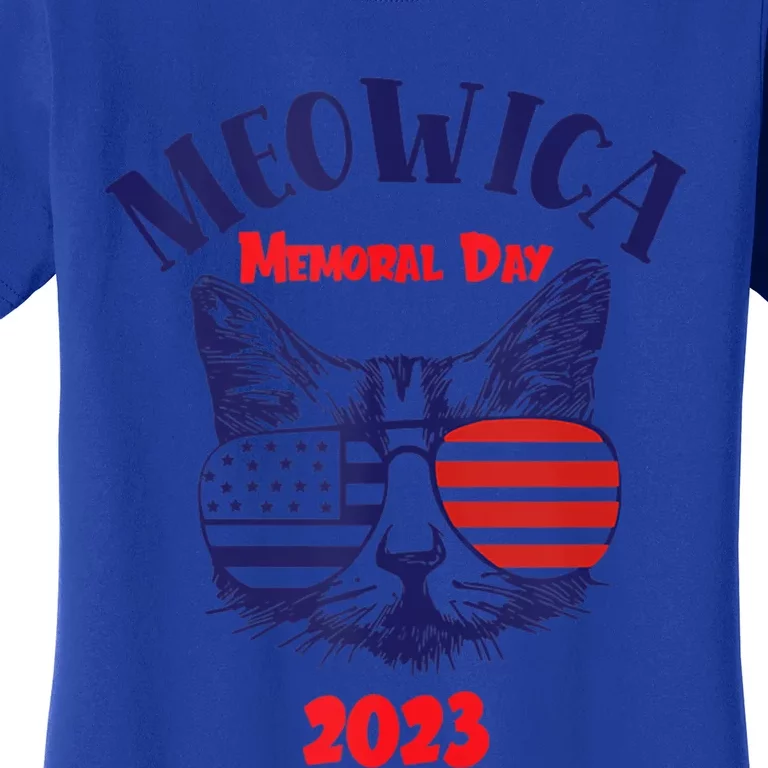 America Cat Memorial Day Design Gift Women's T-Shirt