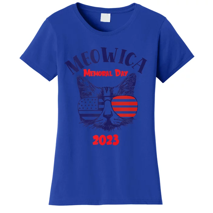 America Cat Memorial Day Design Gift Women's T-Shirt