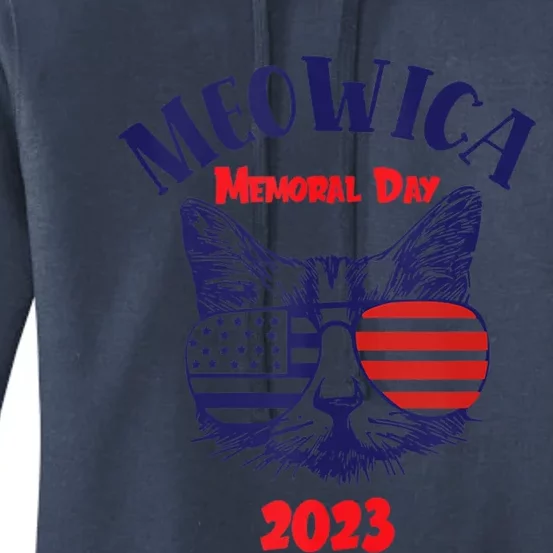 America Cat Memorial Day Design Gift Women's Pullover Hoodie