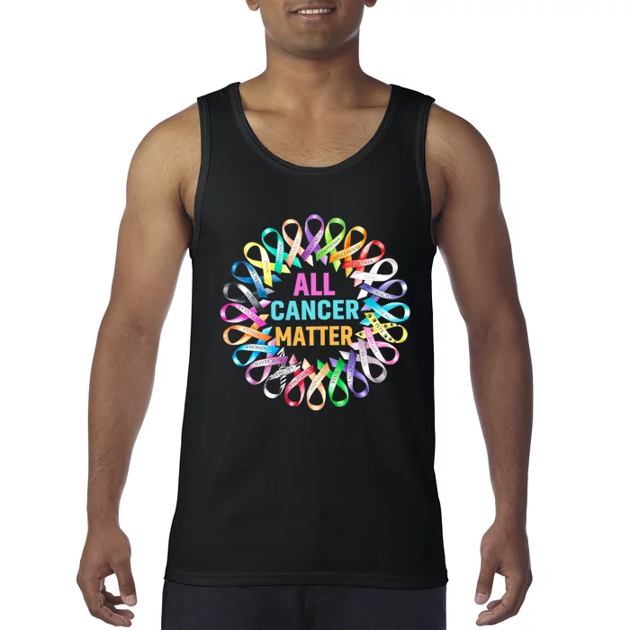 All Cancer Matter Colorful Ribbons Cancer Awareness Tank Top