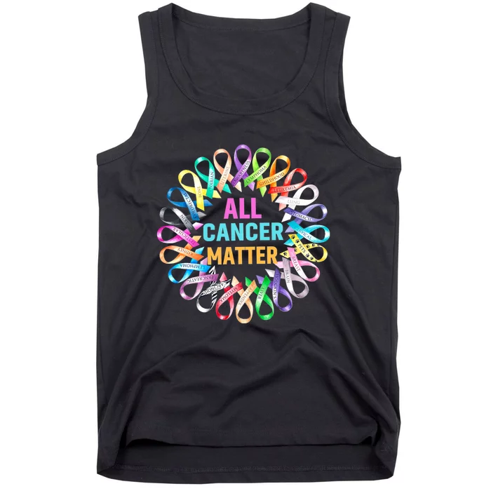 All Cancer Matter Colorful Ribbons Cancer Awareness Tank Top