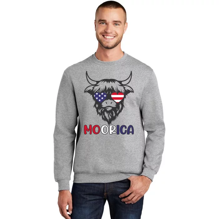 American Cow Moorica 4th Of July Meaningful Gift Tall Sweatshirt