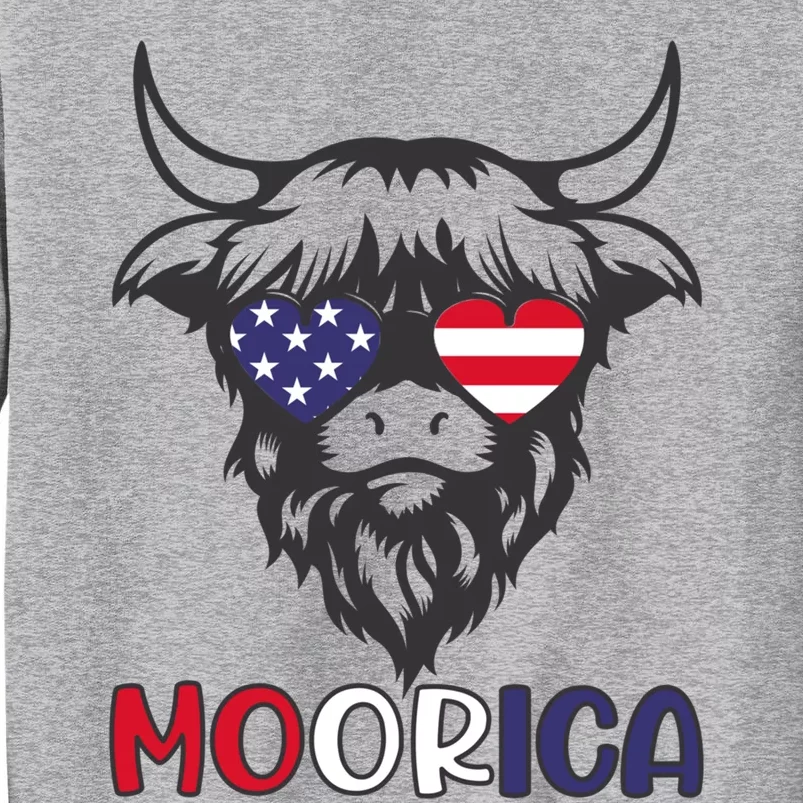 American Cow Moorica 4th Of July Meaningful Gift Tall Sweatshirt