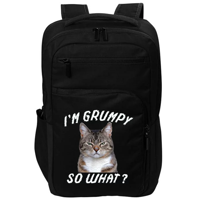 Angry Cat Meme I'm Grumpy So What Impact Tech Backpack