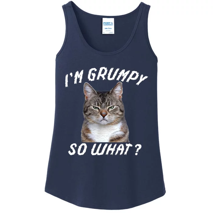 Angry Cat Meme I'm Grumpy So What Women's Crop Top Tee