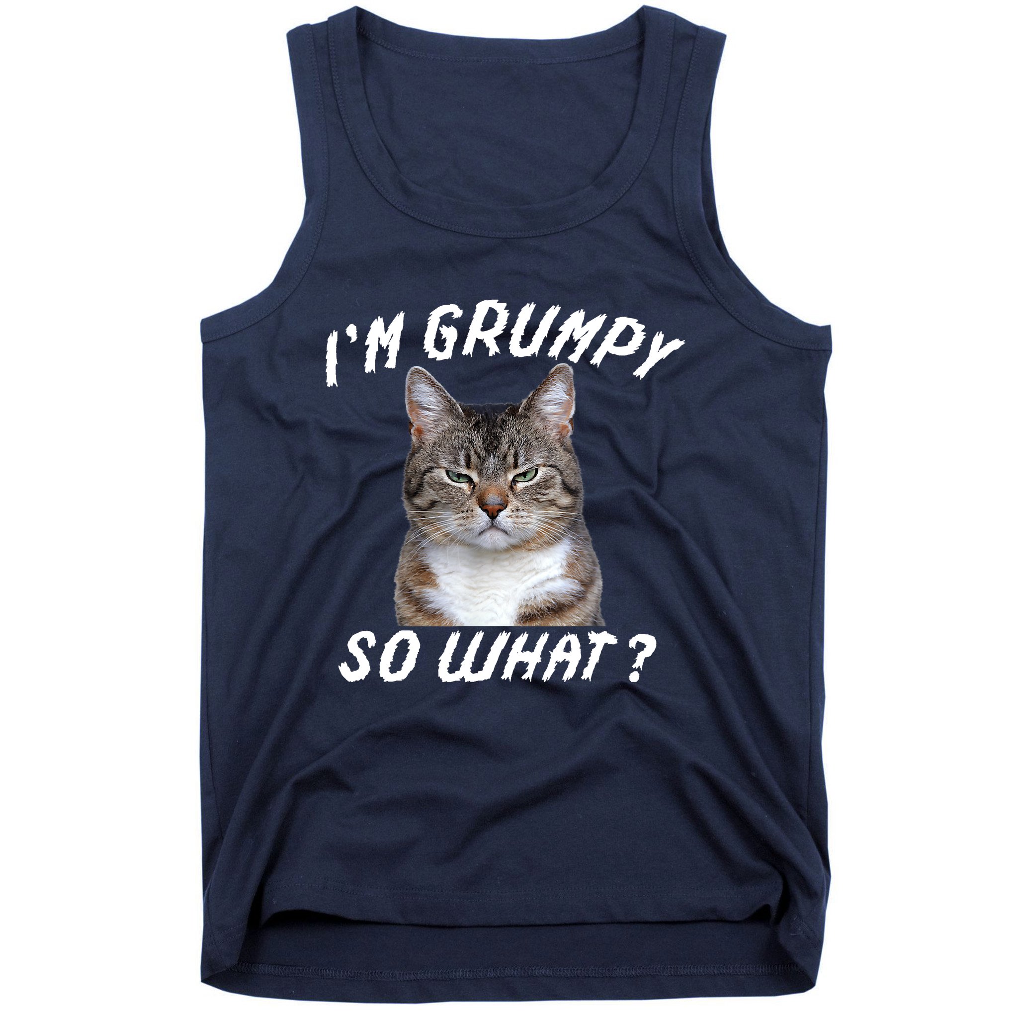  Angry cat meme grumpy Tank Top : Clothing, Shoes & Jewelry