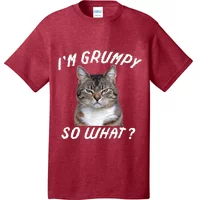 Angry Cat Meme I'm Grumpy So What Women's Crop Top Tee