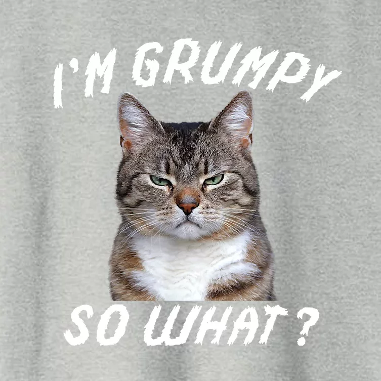 Angry Cat Meme I'm Grumpy So What Women's Crop Top Tee