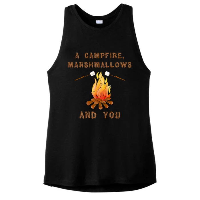 A Campfire Marshmallows And You Funny Camping Life Cool Gift Ladies Tri-Blend Wicking Tank