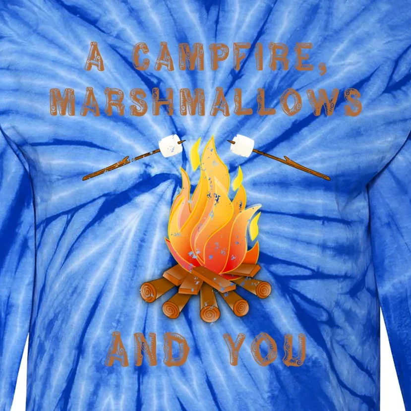 A Campfire Marshmallows And You Funny Camping Life Cool Gift Tie-Dye Long Sleeve Shirt