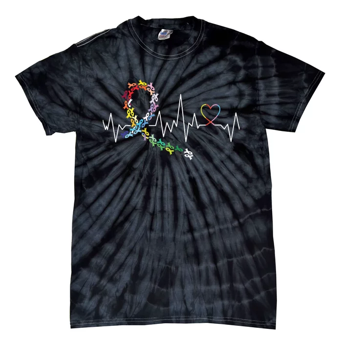 All Cancer Matters Awareness Day Heartbeat Tie-Dye T-Shirt