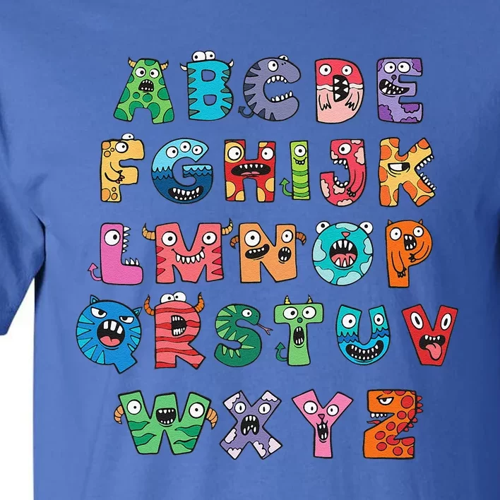 ABC Cute Monster Alphabet Halloween Teacher Costume Tall T-Shirt