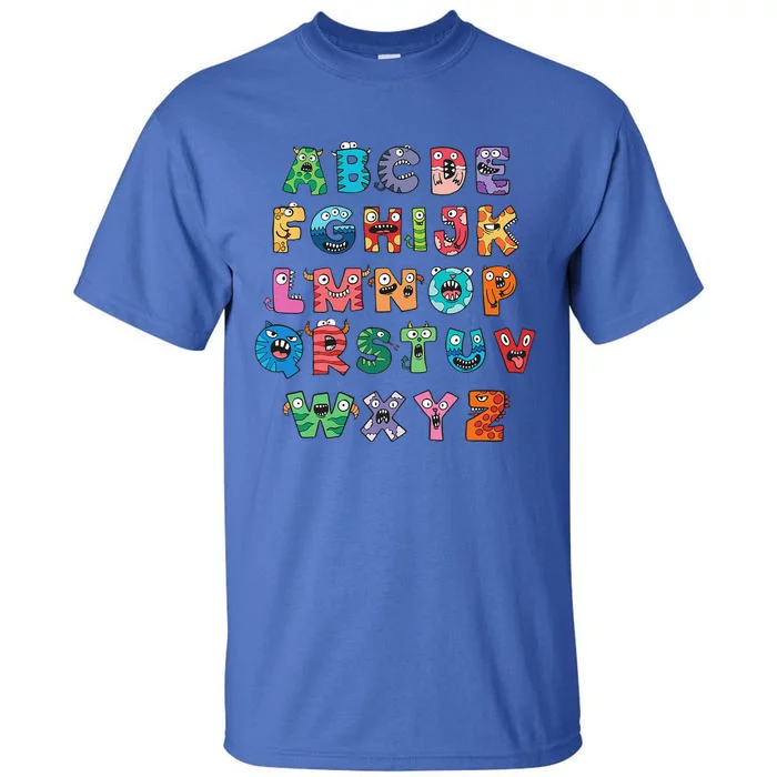 ABC Cute Monster Alphabet Halloween Teacher Costume Tall T-Shirt