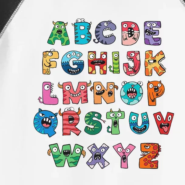 ABC Cute Monster Alphabet Halloween Teacher Costume Toddler Fine Jersey T-Shirt