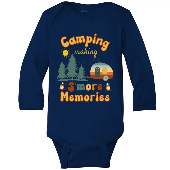 Awesome Camping Making Smore Memories Camping Lovers Meaningful Gift Baby Long Sleeve Bodysuit