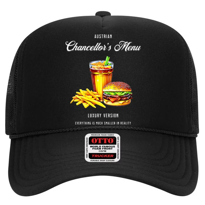 Austrian Chancellors Menu Hamburger Day On May 28th High Crown Mesh Trucker Hat