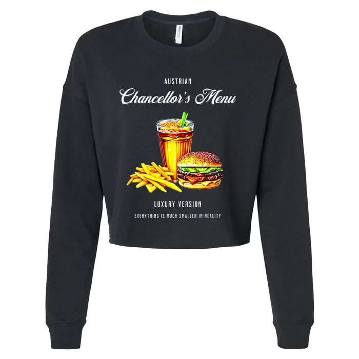 Austrian Chancellors Menu Hamburger Day On May 28th Cropped Pullover Crew