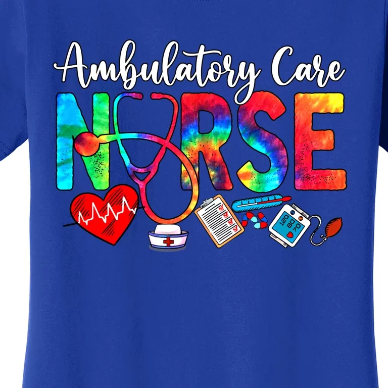 Ambulatory Care Nurse Tie Dye Love Heart Stethoscope Gift Women's T-Shirt