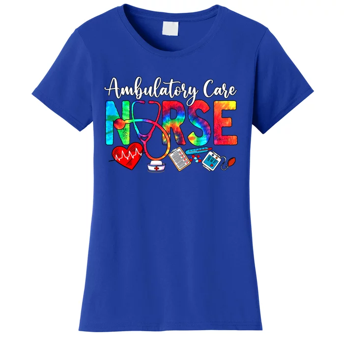 Ambulatory Care Nurse Tie Dye Love Heart Stethoscope Gift Women's T-Shirt