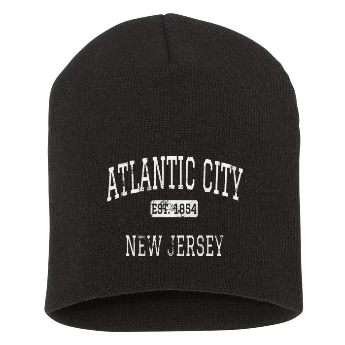 Atlantic City New Jersey NJ Vintage Short Acrylic Beanie