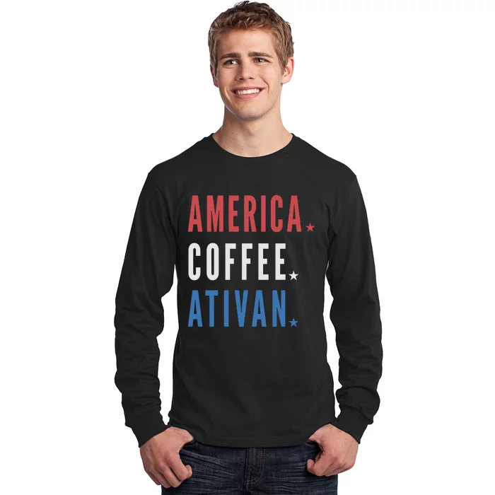 America Coffee Nurse Nursing Health Care Long Sleeve Shirt