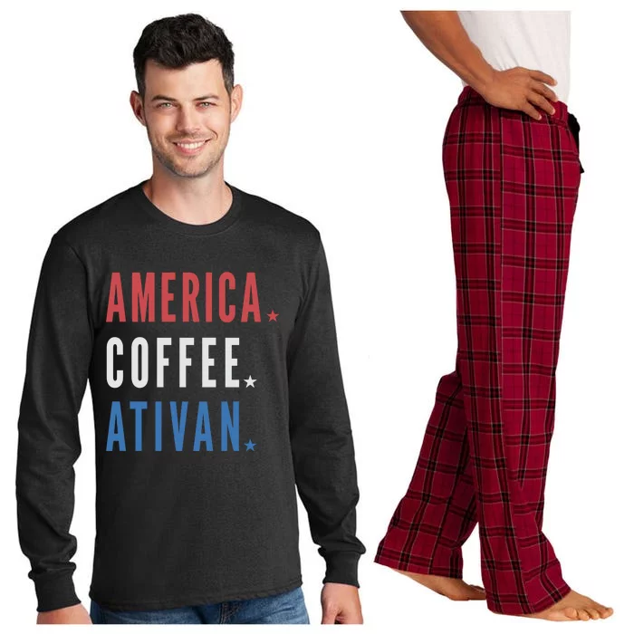 America Coffee Nurse Nursing Health Care Long Sleeve Pajama Set