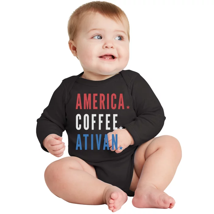 America Coffee Nurse Nursing Health Care Baby Long Sleeve Bodysuit