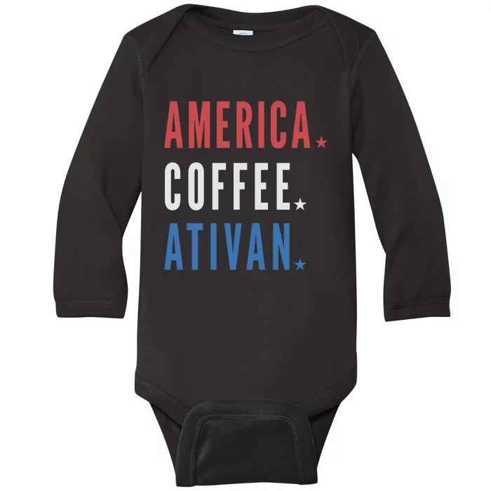 America Coffee Nurse Nursing Health Care Baby Long Sleeve Bodysuit